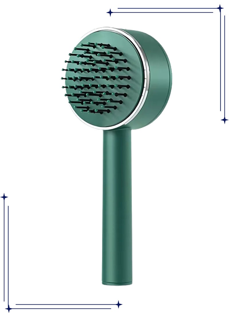 فرشاة شعر التنظيف الذاتي للنساء والرجال جميع أنواع الشعر مشط شعر محمول - Image 1