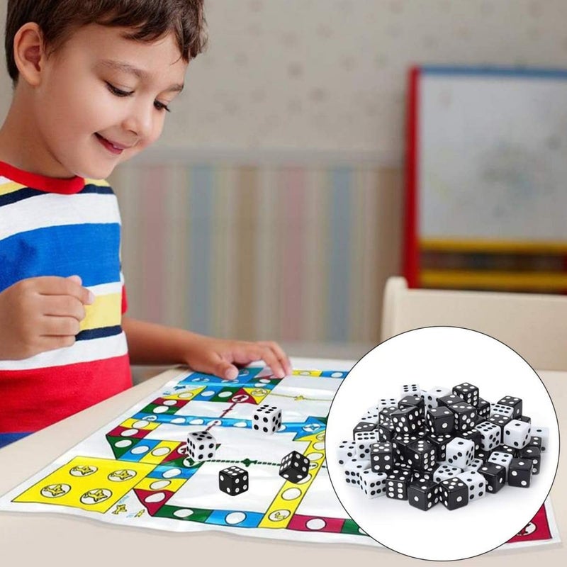 Zikra 6 Sided Dice Set 16mm Acrylic Dice 2 Color for Playing Games Dice Games, Math Games, Party Favors, Toy Gifts or Teaching Kids Math Board Games, Activity, Party Favors 100 Pieces - Image 2