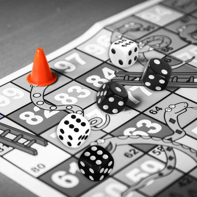 Zikra 6 Sided Dice Set 16mm Acrylic Dice 2 Color for Playing Games Dice Games, Math Games, Party Favors, Toy Gifts or Teaching Kids Math Board Games, Activity, Party Favors 100 Pieces - Image 3