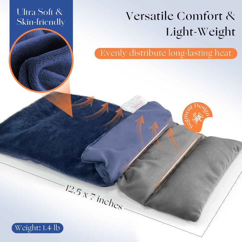 uncn Microwavable Heating Pad with Washable Cover 13x7 Inch Flaxseed Microwave Hot Pack, Lavender Scent, Moist Warm Compress for Relaxation, Non-Electric & Portable - Image 4