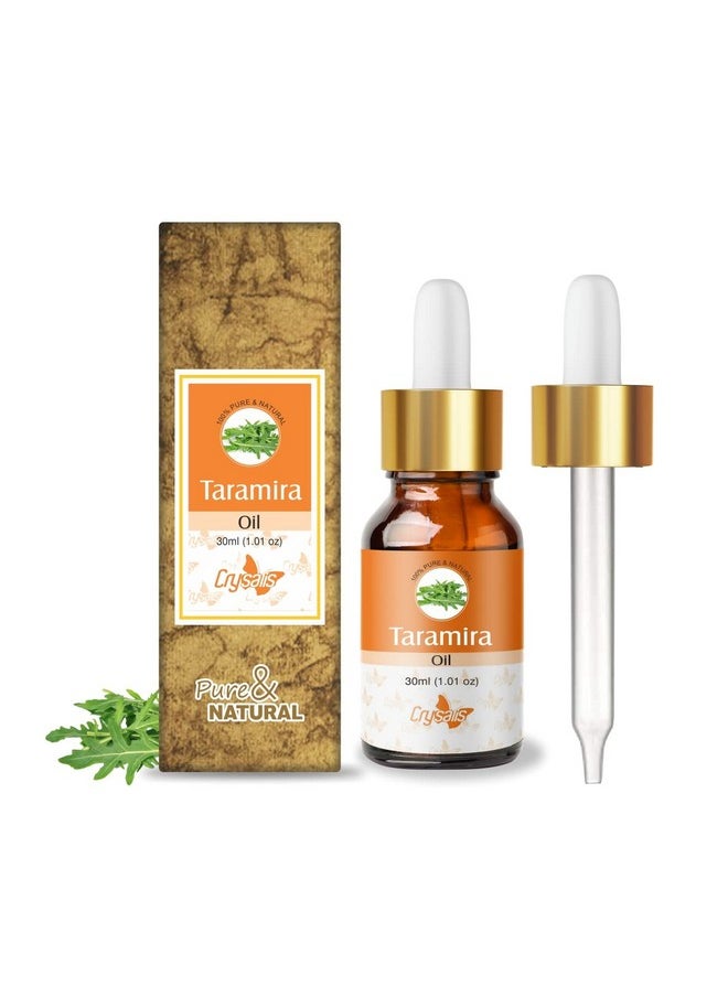 كريساليس زيت تاراميرا (Eruca Vesicaria Ssp. Sativa) زيت عطري نقي وطبيعي 100% غير مخفف، معيار عضوي / زيت تاراميرا للشعر والبشرة الصحيتين / يزيل القشرة 30 مل مع قطارة  - Image 1