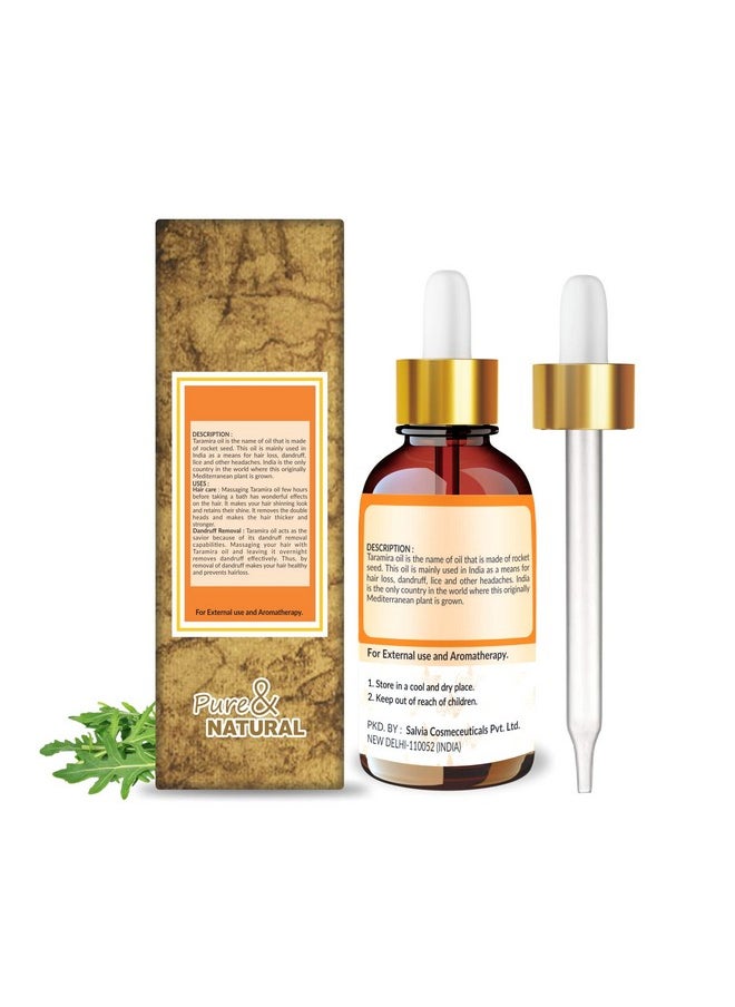 كريساليس زيت تاراميرا (Eruca Vesicaria Ssp. Sativa) زيت عطري نقي وطبيعي 100% غير مخفف، معيار عضوي / زيت تاراميرا للشعر والبشرة الصحيتين / يزيل القشرة 30 مل مع قطارة  - Image 2