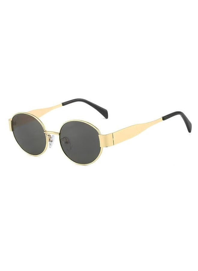 Oval sunglasses for women metal internet celebrity street shooting sunglasses retro photo sunglasses - Image 1