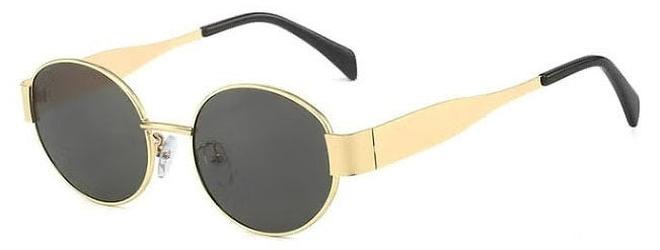 Oval sunglasses for women metal internet celebrity street shooting sunglasses retro photo sunglasses - Image 1