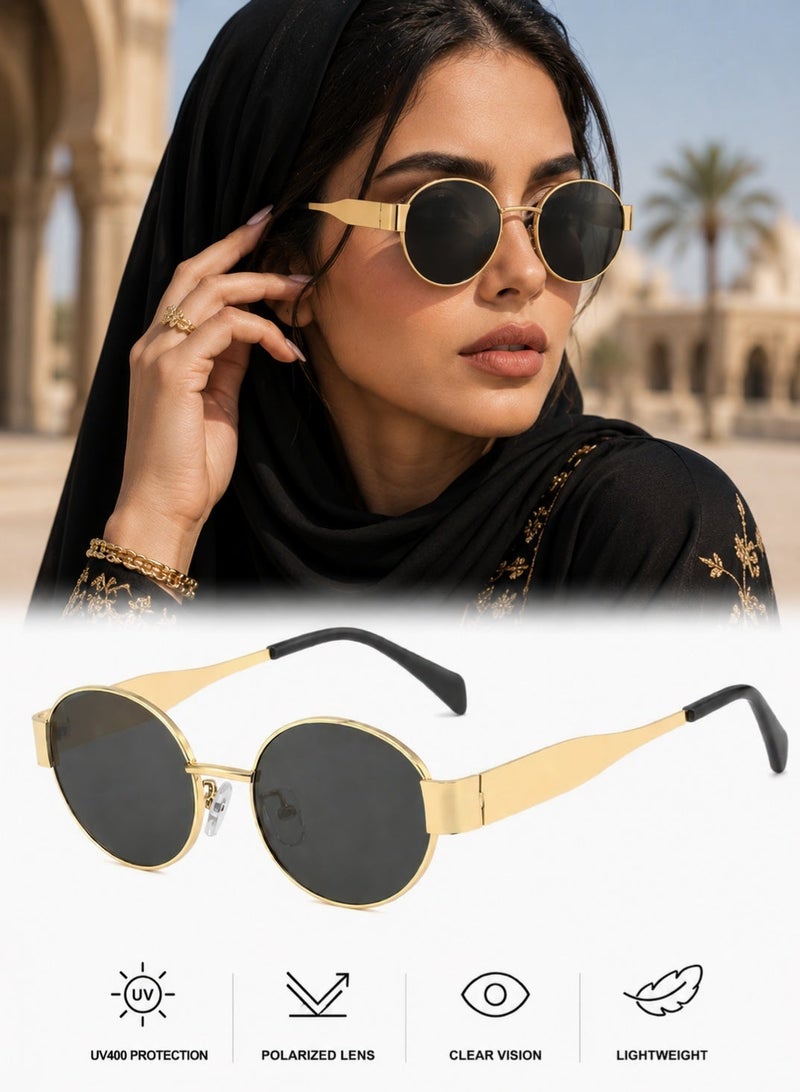 Polarized Sunglasses for Men Women UV400 Protection Classic Retro Cat Eye Frame Driving Fishing Sun Glasses - Image 1