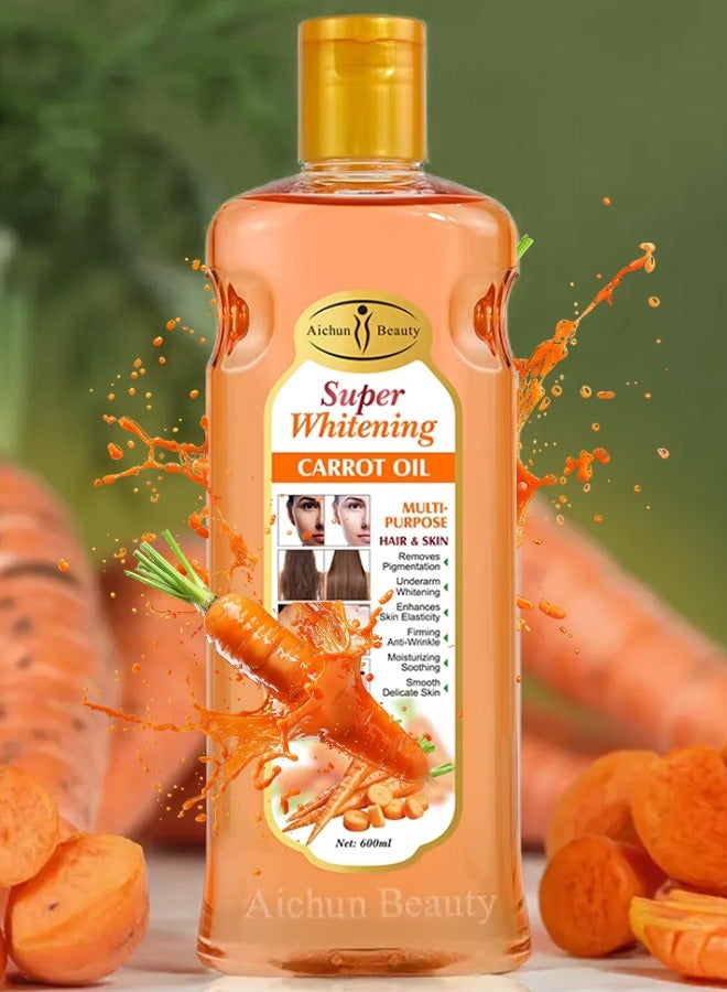 Aichun beauty 600ML Super Whitening Carrot Multi Purpose Hair and Skin Carrot Underarm Thigh Body Skin Whitening Remove Pigmentation Firming Moisturizing Smooth Skincare Essential Oil For Women and Men - Image 1
