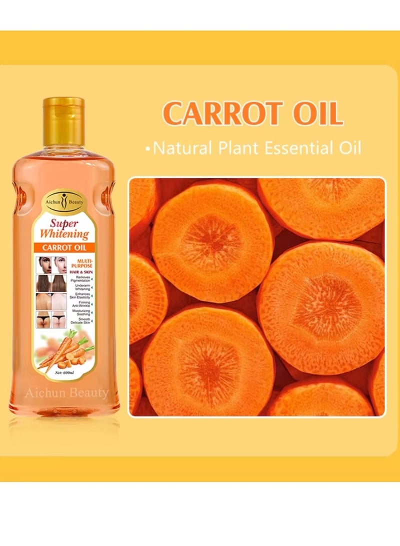 Aichun beauty 600ML Super Whitening Carrot Multi Purpose Hair and Skin Carrot Underarm Thigh Body Skin Whitening Remove Pigmentation Firming Moisturizing Smooth Skincare Essential Oil For Women and Men - Image 2