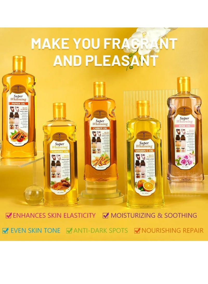 Aichun beauty 600ML Super Whitening Carrot Multi Purpose Hair and Skin Carrot Underarm Thigh Body Skin Whitening Remove Pigmentation Firming Moisturizing Smooth Skincare Essential Oil For Women and Men - Image 4
