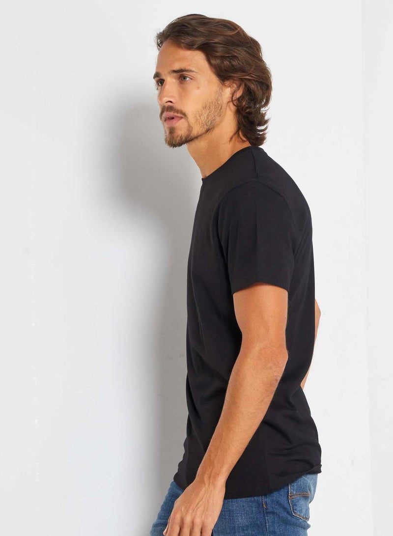 Kiabi plain-jersey-straight-t-shirt-black - Image 4