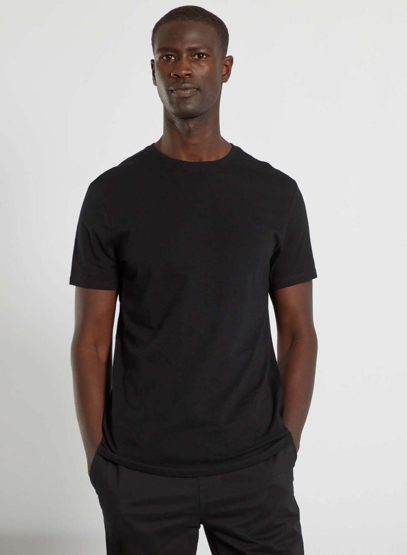 Kiabi plain-jersey-straight-t-shirt-black - Image 2