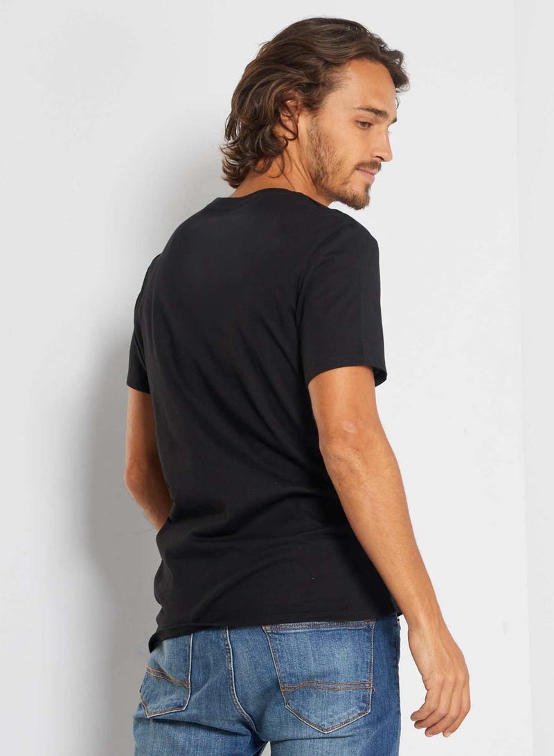 Kiabi plain-jersey-straight-t-shirt-black - Image 5