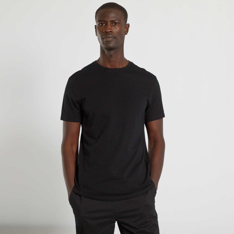 Kiabi plain-jersey-straight-t-shirt-black - Image 1