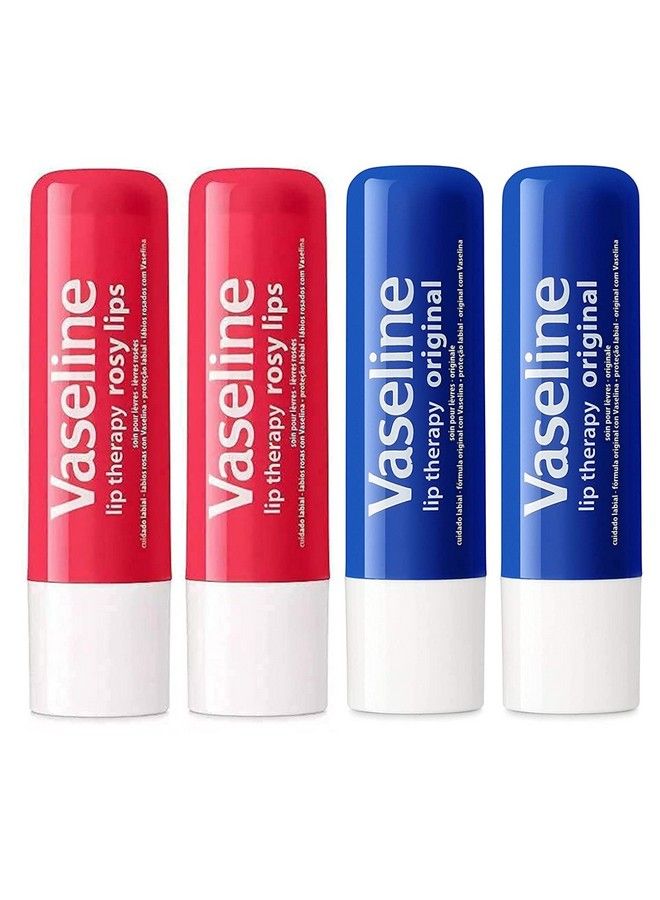 Vaseline Lip Therapy Stick Rosy Lips And Original Variety Pack : Petroleum Jelly Lip Balm : 48G Each (4 Pack) - Image 2