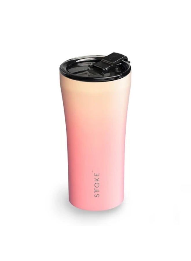 STTOKE Ceramic Insulated Leakproof Tumbler Bottle - 460ml/16oz | Commuter Cup Flow Series (Sunset Peach) - Image 1