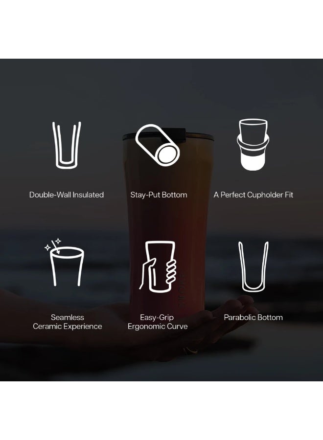 STTOKE Ceramic Insulated Leakproof Tumbler Bottle - 460ml/16oz | Commuter Cup Flow Series (Sunset Peach) - Image 2