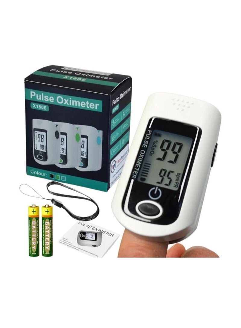 Pulse Oximeter مقياس التأكسج النبضي بطرف الإصبع مزود بشاشة عرض LED لقياس تشبع الأكسجين في الدم ومعدل ضربات القلب مزود بِطرف للإصبع - Image 1