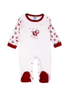 Babies Basic 5 Piece Unisex 100% Cotton Gift Set Include Bib, Romper, Mittens, Cap And Sleepsuit/Jumpsuit- Hello Little One  - Image 3
