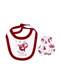 Babies Basic 5 Piece Unisex 100% Cotton Gift Set Include Bib, Romper, Mittens, Cap And Sleepsuit/Jumpsuit- Hello Little One  - Image 5