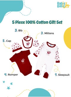 5 Piece Unisex 100% Cotton Gift Set Include Bib, Romper, Mittens, Cap And Sleepsuit/Jumpsuit- Hello Little One - pzsku/Z789D005BF83E069EB798Z/45/_/1721138991/8dd521e5-4a02-4d6c-b9a1-3193f638c139