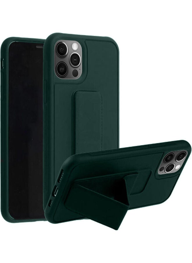 MARGOUN Protective Case Cover With Finger Grip Stand For iPhone 13 Pro Dark Green Dark Green - Image 2