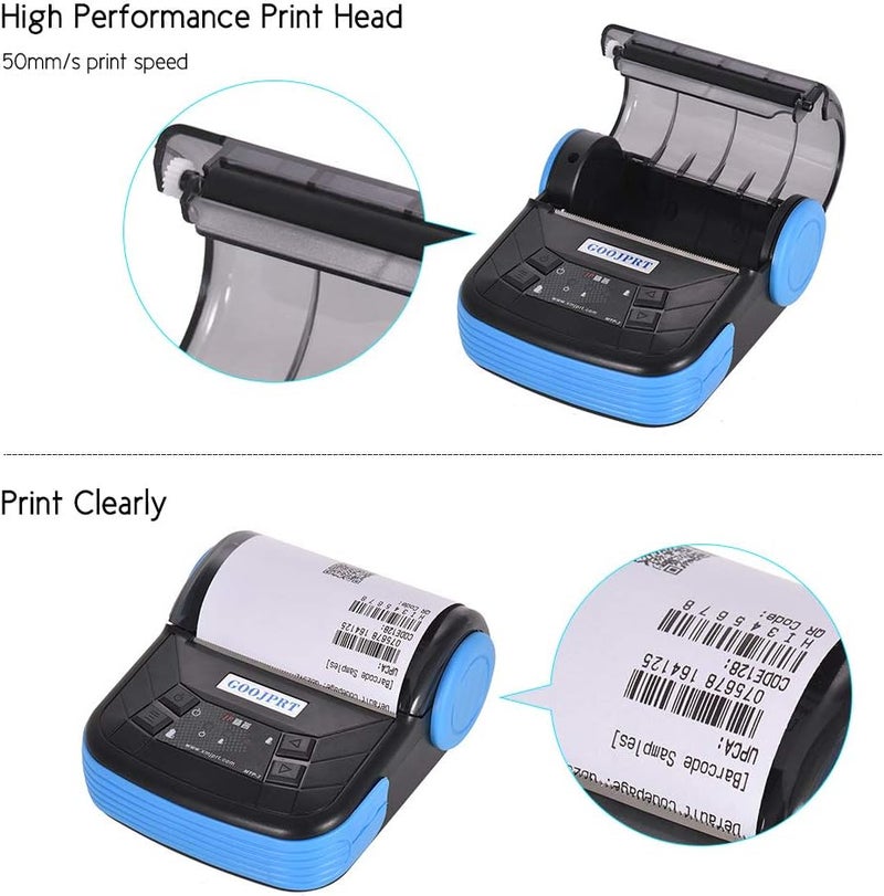 GOOJPRT MTP-3 80mm BT Thermal Printer Portable Lightweight for Supermarket Ticket Receipt Printing - Image 3