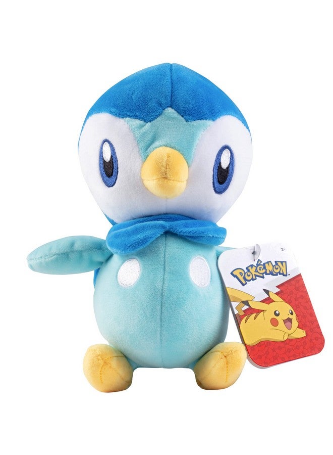 Jazwares Pokemon 8" Piplup Plush - Officially Licensed - Diamond and Pearl Starter Figure - Authentic Soft Stuffed Animal Penguin Toy - Gift for Kids, Boys, Girls - 2+  - Image 1