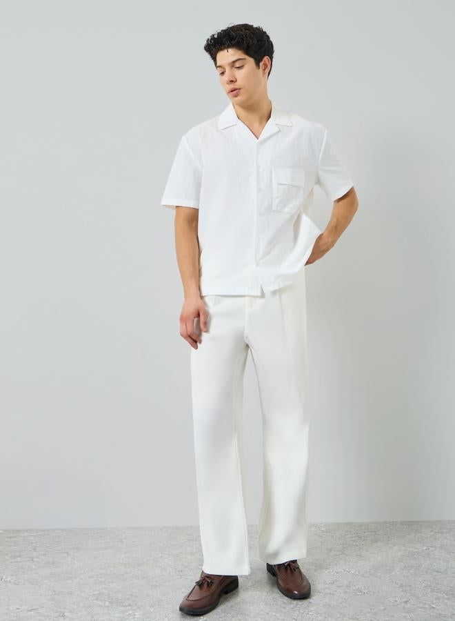 Take Two Men White Slant Pocket Pleated Straight Leg Pants - Image 2