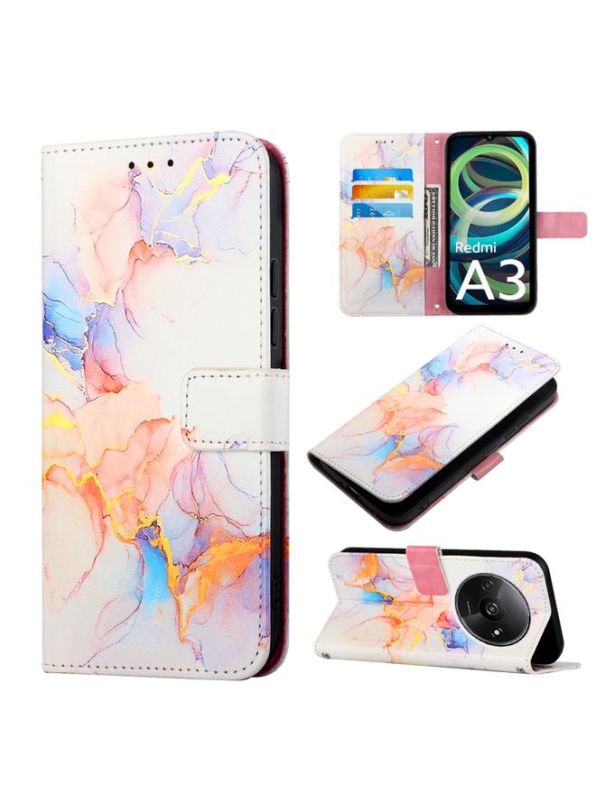The Bros Case For Xiaomi Redmi A3 PT003 Marble Pattern Flip Leather Phone Case
