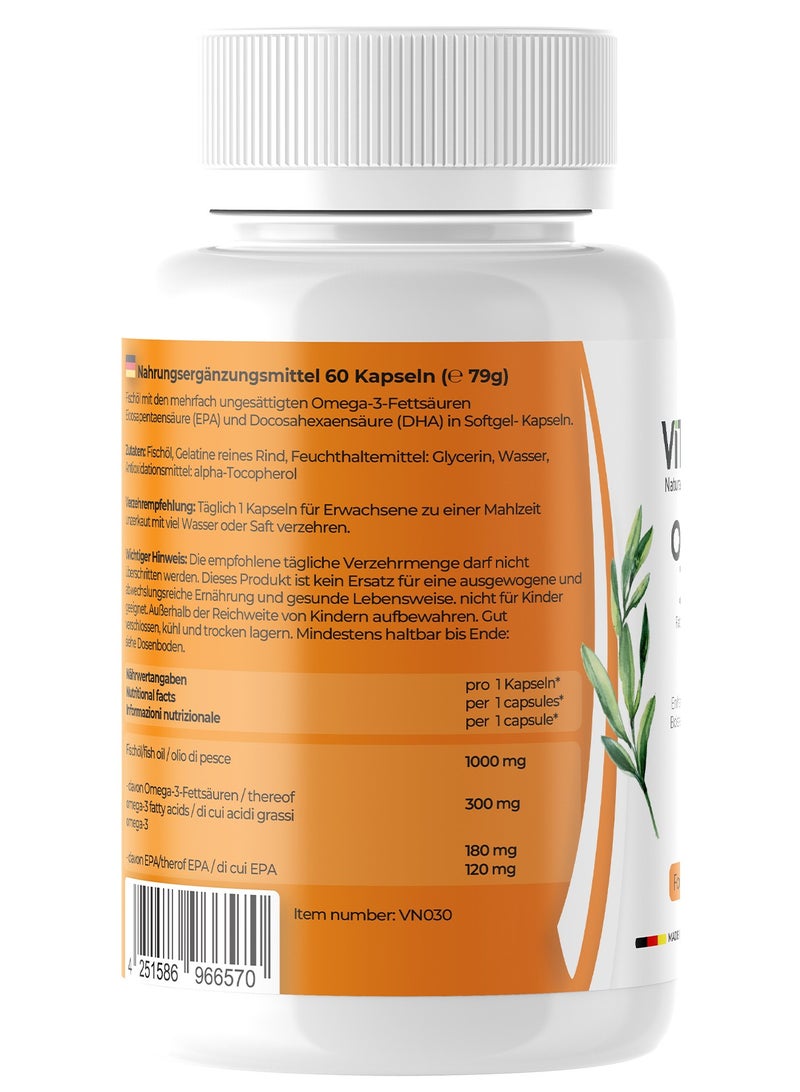 VITASIGN Premium Omega 3-6-9, 1000mg, 60 Softgels – Heart & Immune Support - Image 2