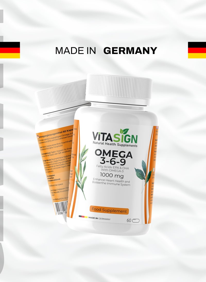 VITASIGN Premium Omega 3-6-9, 1000mg, 60 Softgels – Heart & Immune Support - Image 4