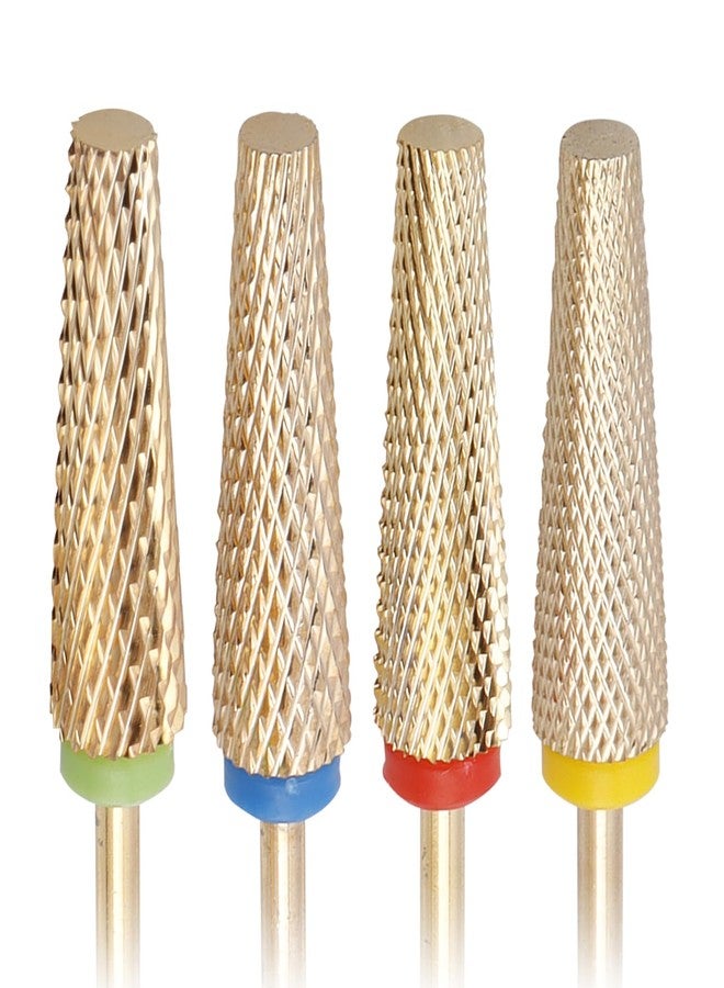 Yakamoz 4Pcs Super Long Nail Drill Bits Set, 3/32" Professional Carbide Tungsten Nail File Bits C M F XF Safety Efile Nail Bits for Nails Gel Polish Manicure Pedicure - Image 1
