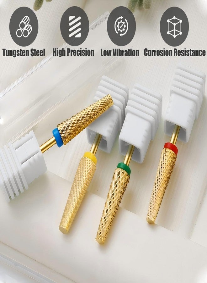 Yakamoz 4Pcs Super Long Nail Drill Bits Set, 3/32" Professional Carbide Tungsten Nail File Bits C M F XF Safety Efile Nail Bits for Nails Gel Polish Manicure Pedicure - Image 2
