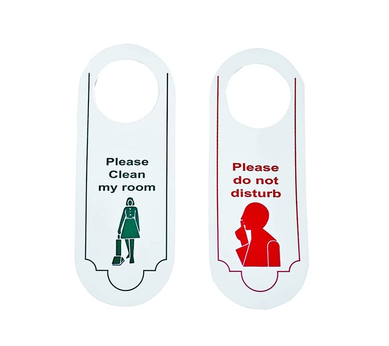 clayherbs 50 Sets Door Knob Hanger, Privacy Sign, DND Sign, Door Tags | Do Not Disturb & Clean My Room Card Tags | Hotel Toiletries | Guest House Door Hanger | Hotel Amenities | Marriage Guest Toiletry Kit | Pack Of 50 - Image 2