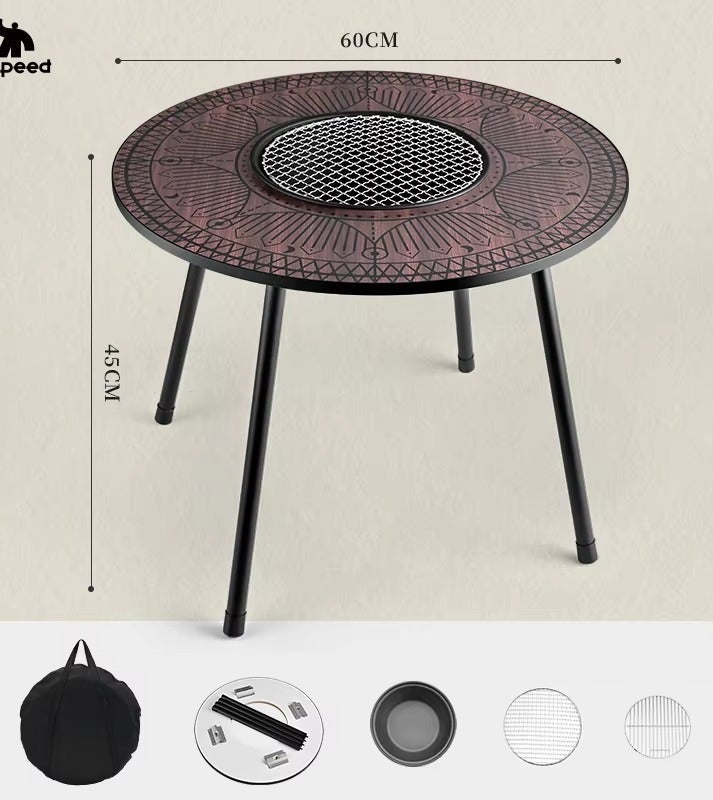 A Table Made Of High-Quality Carbon Steel, An MDF Board For Travel And Picnics, Uniquely Designed Furniture, A Camping Set, And a Folding BarbecueTable With a Stove. - Image 4