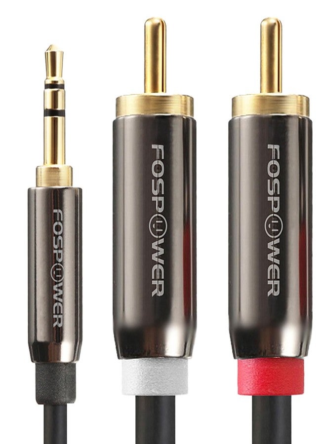 FosPower 3.5mm to RCA Cable (10FT), FosPower RCA Audio Cable 24K Gold Plated Male to Male Stereo Aux Cord [Left/Right] Y Splitter Adapter Step Down Design - Image 1