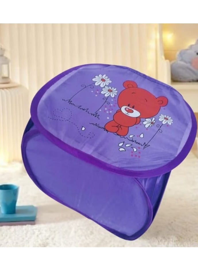 Multifunctional foldable organizing basket for toys and laundry - purple - Image 1