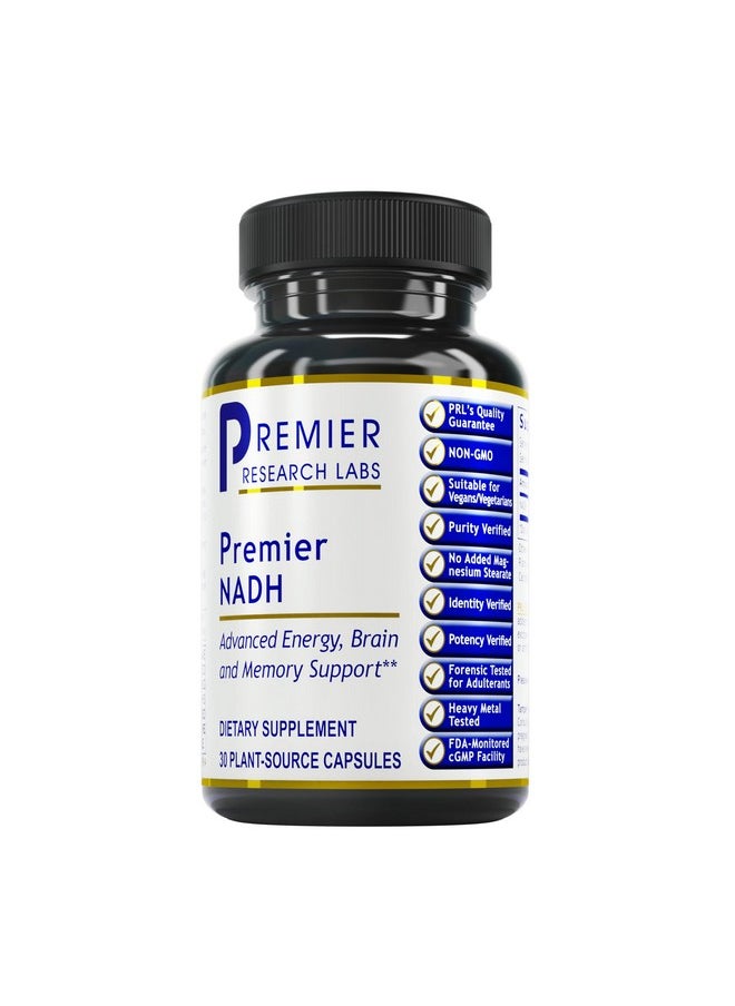 Premier Research Labs - Nadh Supports Healthy Brain Memory & Energy Levels Supports Oxygen Utilization Contains Plant Based & Gluten Free Formula For Vegans 30 Plant Source Capsules - Image 1