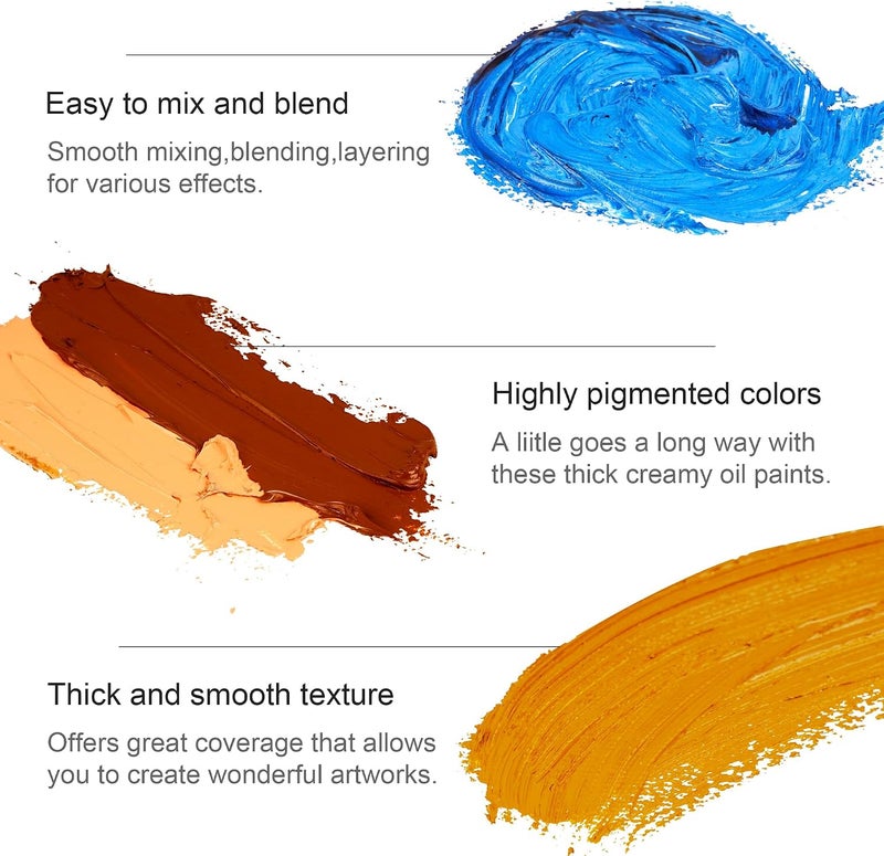PHOENIX Oil Color Paint Set of 24 Tubes (12 ml) - Non-Toxic for Kids, Students, and Artists - Image 4