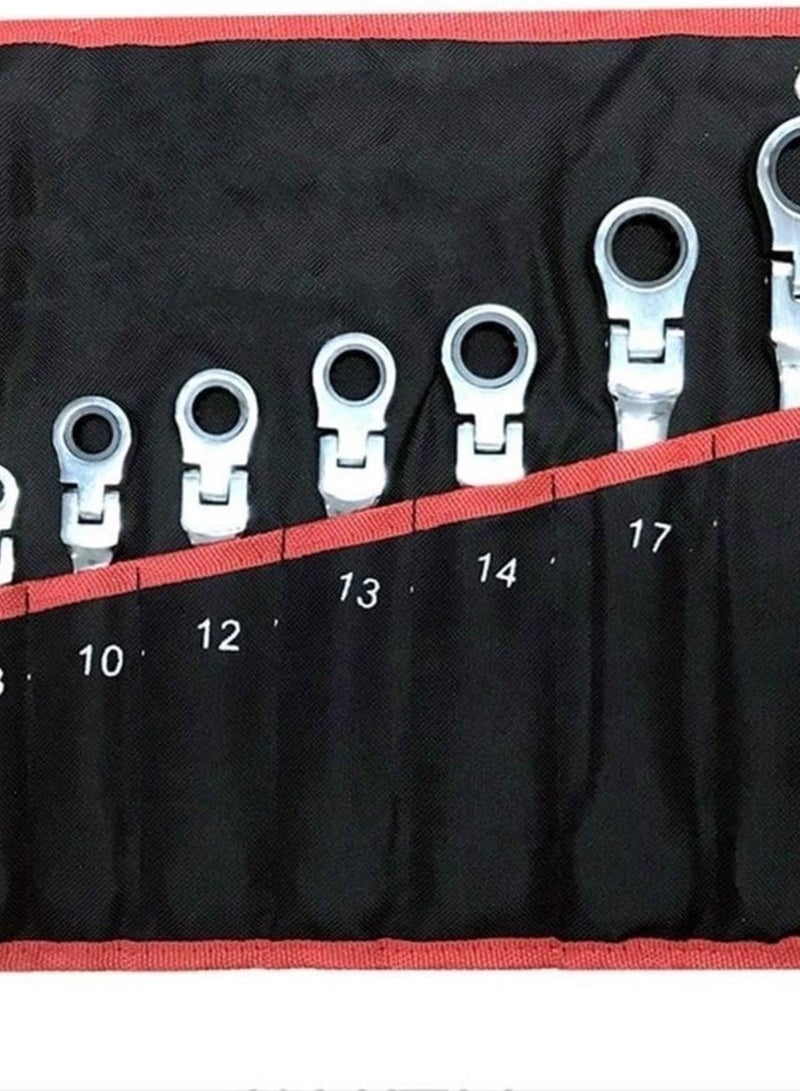 جي جوت مجموعة مفاتيح ربط أدوات الأجهزة ثنائية الاستخدام برأس متحرك ومجموعة مفاتيح ربط سريعة ومجموعة مفاتيح ربط أدوات إصلاح السيارات (اللون: 7 قطع) - Image 1
