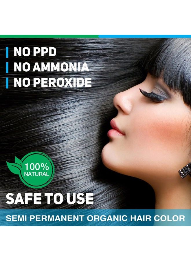 Vegetal Safe Hair Color -Soft Black 50gm - Certified Organic Chemical and Allergy Free Bio Natural Hair Color with No Ammonia Formula for Men & Women - Image 3