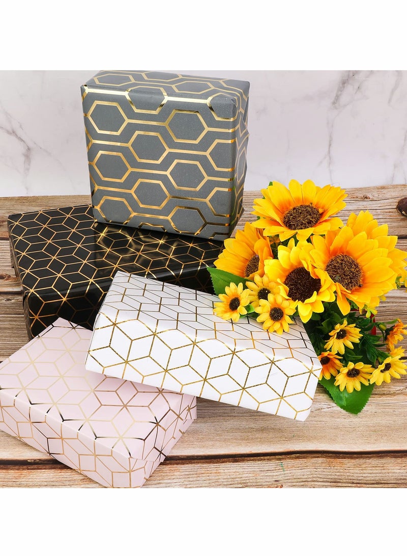 SOLARAE Gift Wrapping Paper, Foldable Bronzing Craft Paper Suitable for Flower Wrapping, Wedding Birthday Shower (4 Sheets, 27.6 * 19.7inch) - Image 3
