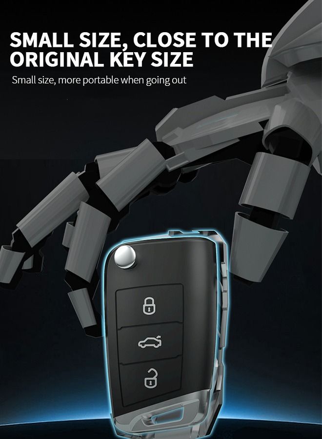GROIC Zinc Alloy Key fob Cover Keychain, Case Cool Design Compatible for Volkswagen Multiple Models Metal Keycase Smart Fob - Image 5