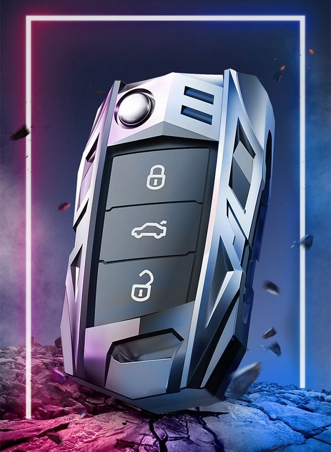 GROIC Zinc Alloy Key fob Cover Keychain, Case Cool Design Compatible for Volkswagen Multiple Models Metal Keycase Smart Fob - Image 2