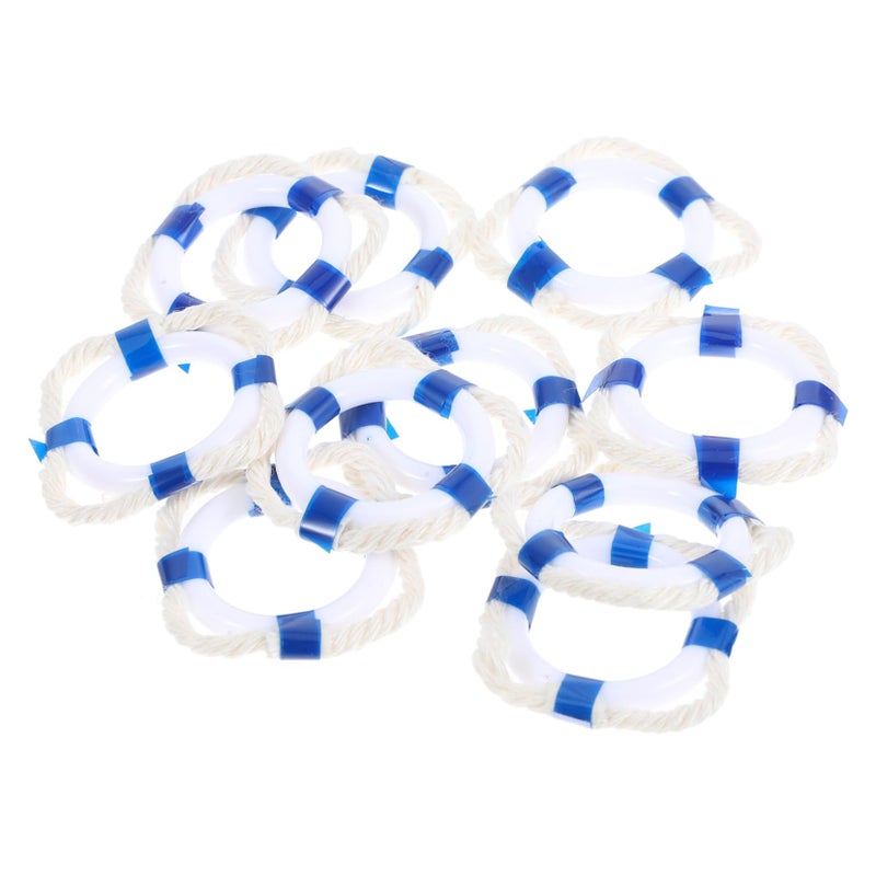 10Pcs Mini Swim Ring Props Small Life Buoy Models Dollhouse Decorations Beach House - Image 2