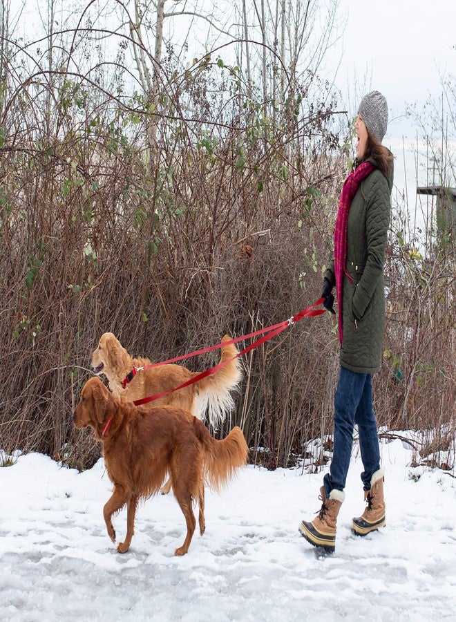 Furhaven Two Tails Walking Tangle-Free Dual Dog Leash - Ruby Red, One Size - Image 4