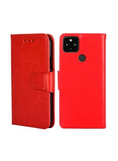 HuHa Case Cover For For Google Pixel 5 XL 5G / Pixel 4A  5GCrystal Texture Leather Phone Case(Red) 