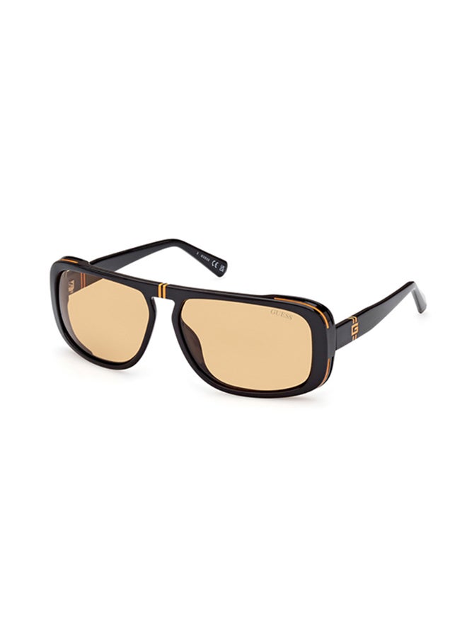 GUESS Rectangular Sunglasses For Men - Black Orange  - Image 1