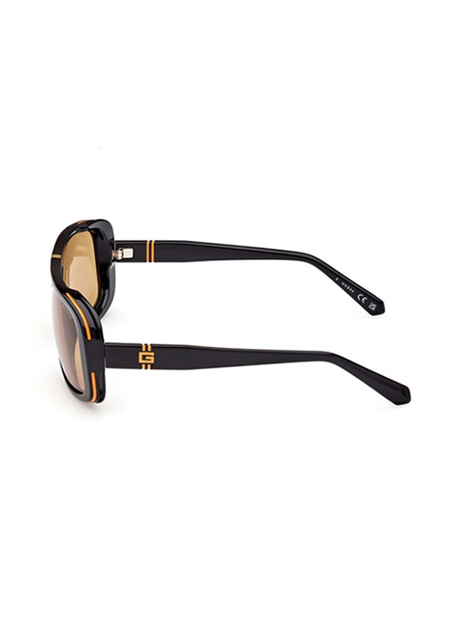 GUESS Rectangular Sunglasses For Men - Black Orange  - Image 2