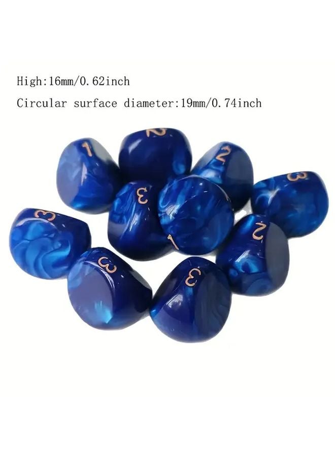 مجموعة خضراء من 12 حجرة نرد ثلاثية الجوانب مستديرة لألعاب الطاولة وألعاب تقمص الأدوار - Image 3