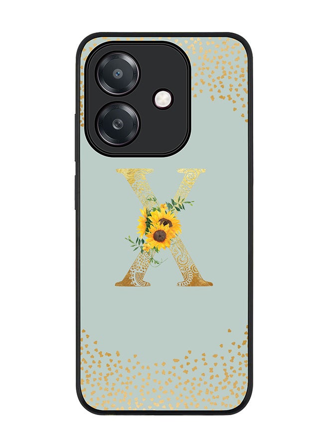 Stylizedd For Oppo A5i Case,Slim fit Camera Protection, Shockproof Thin Phone cover  - Custom Floral Monogram - X  (Light Grey )